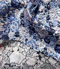 Жаккард голубой цветок