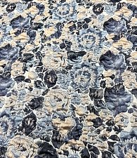 Жаккард голубой цветок